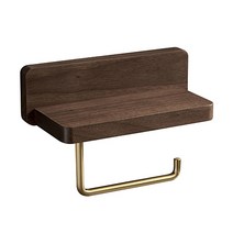 데이즈온샵 욕실 인테리어 원목 선반 휴지걸이, 브라운, 1개