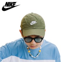 나이키 헤리티지86 퓨추라 워시드 볼캡 러프 카키 남자 여자 야구 모자 캡 챙 면