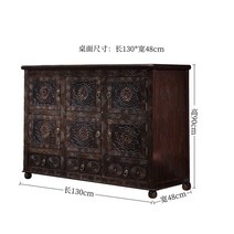 콘솔장식장 거실 엔틱 미니 진열장 서랍 스크린 캐비닛이 있는 맞춤형 태국 단단한 목재 캐비, 1.130X48X90cm
