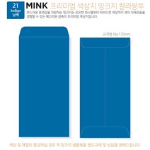고급칼라봉투 밍크지봉투 티켓봉투 Mink 밍크지 53칼라 규격(85x170mm)100매 / 봉투도매 고급봉투주문제작, 21 남색