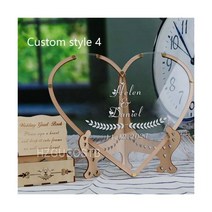 하트 독특한 웨딩 Mr Mrs 게스트 북 장식 메모리 드롭 박스 서명 아크릴 대안, Custom Style 4