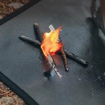 캠핑 바비큐 화로대 난로 실리콘 코팅 방염 매트 방열 시트, L(60*50)