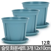 슬릿 화분 + 받침세트 18호 민트 - 슬릿화분 슬릿분 화분세트 플분 플라스틱화분 원형화분 중형화분 대형화분 거실화분 인테리어화분 매장화분