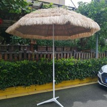 감성 피크닉 하와이 제주도 느낌 파라솔 라탄 초가 볏짚 오두막 정원 전원주택 야외 놀이공원 지푸라기, 단일사이즈, A_베이스가 없는 미색