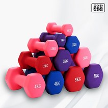 친환경재질 2P 아령 덤벨 0.5kg 1kg 2kg 3kg 홈트 미끄럼방지, 1kg 2개입
