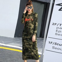 SAMARA 후드 원피스 긴팔 슬림 캐주얼 가을 겨울 여성