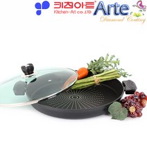 키친아트 아르테 다이아몬드코팅 다용도전판 대형36cm 커버포함, 단일속성, 1개