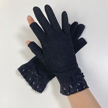 NARI 가을 겨울 보들 촉감 손가락 구멍 여성 장갑 리본