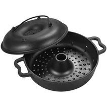 원형 군고구마통 무쇠 냄비 군고구마 군밤 구이 팬, 25 cm(배뚤형)