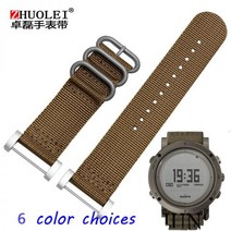 Zhuolei-Suunto 에센셜 코어 시계 밴드 24MM 45 색 나토 나일론 스트랩 어댑터 순토 코어용 러그 도구, color 17, 24mm w silver buckle