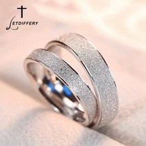 특이한커플링 학생 20대 커플링 디자인 우정 링 수능 반지 Letdiffery 간단한 4mm 스테인레스 스틸 로즈 골드 컬러 스크럽 약혼 선물