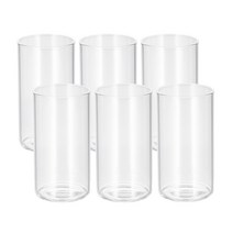 투명 일자 내열 강화 유리컵, 6개, 450ml