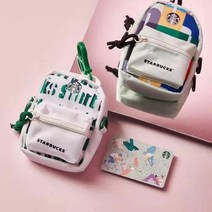 스타벅스 중국 2021 벚꽃MD 2차 민트 화이트 백팩 모양 사이렌로고 미니 파우치 키링 2색 택1 (VIP카드 선택구매옵션，크로스스트랩 포함) ﻿ (3/5출시)