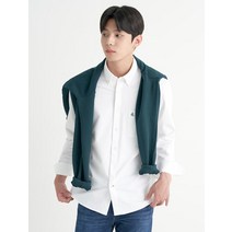 BEAN POLE 그린 아이보리 솔리드 저지 셔츠