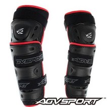AGV sporta(오토바이용 3단 무릎보호대), 블랙/레드