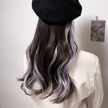 키치 옴브레 스트레이트 투톤 브릿지 헤어 피스 9color, 그레이