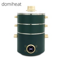 domiheat 대용량 스텐 전기 멀티쿠커 2단 찜기, 그린