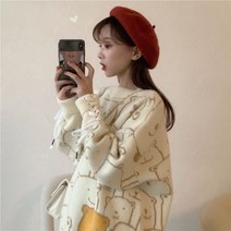 니트 여자 브이넥 가디건 홍대 하라주쿠 스웨터 빈티지 일본
