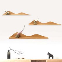 선반벽장식품 우드 벽 장식 단단한 선반 간단한 현대 거실 서재 안방 배경 차 방, 너도밤나무 (소)
