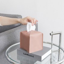 [올리빙] 북유럽풍 모던 가죽 냅킨케이스, 네이비, 1개