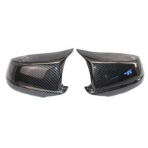 탄소 섬유 미러 커버는 BMW의 5 시리즈 F10 / F11 / F18 전 적어도 LC1 11-13 미러 캡 교체 사이드 미러에 맞게 후면 도어 윙 리어 뷰 미러 스티커 커버 캡, 하나, 보여진 바와 같이