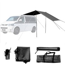 콜로라도하드탑 차위 텐트 차지붕awning 방수 그늘 ultralight awning canopy sunshade outdoor 캠핑 사이드 car tent for vw t4, 검은색