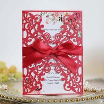 초대장 카드 결혼식 초대장 카드 봉투 제조 업체 Mariage 생일 바 Mitzvah 비즈니스 파티 용품, 28 Pearl Paper Red_01 10Pcs