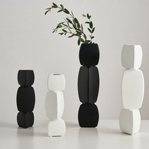 [당일출고] 감성 인테리어 무광 세라믹 화병 조화 꽃병 꽃꽂이 도자기 오브제 인테리어소품, 대_블랙
