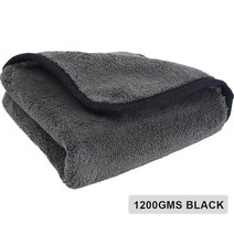 carwash detailing 수건 슈퍼 마이크로 화이버 수건 자동차 청소 1200gsm car products auto wax washing Drying cloth rag fo, 협력사, 1200gsm 블랙