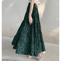 엘르비 (당일출고)캉캉포인트 허리밴딩 레오파드 롱스커트(1Color)
