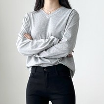 쏘옷 여성용 베키 데일리 베이직 브이넥 티셔츠