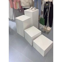 상품 샘플 디스플레이 단상 화이트 사각 선반 촬영 매장 디피용, 40큐브 높이40