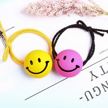 왕방울 스마일 머리끈 헤어슈슈 머리고무줄, 핑크(b)