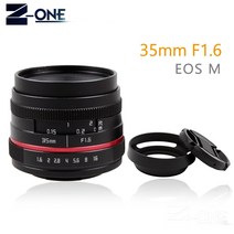 빨간색 35mm f1.6 수동 광각 렌즈 캐논 eos m m2 m3 m5 m6 m10 m100 미러리스 카메라 EF-M, [01] 캐논