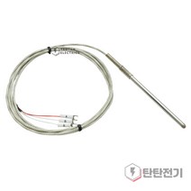 TC-R 타입 6.4파이 100mm 리드선 2m PT100오옴 온도 센서 리드형 프로브 와이어 RTD 측온저항체