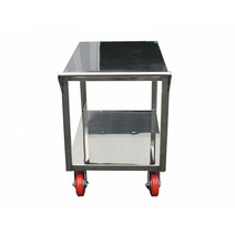 중원산업 스텐레스 2단 대차 SSDT-201 (480x720x900mm 하중 300kg 6인치 캐스터 엘카)