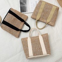 캔버스 손잡이 라탄 토트백 가방 미니 에코 휴가 여름 밀짚 여성 바캉스