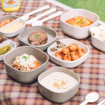 네스틱 캠핑 식기세트 혼밥 식기세트 5P 메쉬파우치 구성, 우드브라운