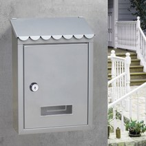 우체통 우편함 녹슬지 않는 신문 잡지 편지 받기를 위한 방수 학급건의함 postbox, 은