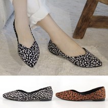 슈앤필 파드 여성 여자 발편한 스틸레토 뾰족코 레오파드 플랫 단화 구두 정장화 로퍼 1.5cm