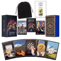 Kancharo 타로 카드 78 장 타로 운세 [조커 타로 Joker Tarot Deck] 일본어 타로 카드 기본 설명서 & 파우치 첨부 (정규품) QR 코드로 일본어 상품 전용 설명서를 다운로드 가능