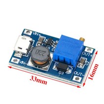 MT3608 DC-DC 가변 부스트 모듈 2A 부스트 플레이트 스텝 업 모듈 마이크로 USB 2V-24V 5V 9V 12V 28V 전자 부품 액세서리 소스, MT3608 with USB