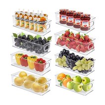 Refrigerator Pantry Organizers Stackable Fridge Organizer Bins Food Storage for Freezers Kitchen Cou, 8 Pack