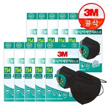 3M 황사 미세먼지 마스크 KF94 블랙 50개 (5입포장x10)