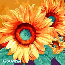 피포페인팅 DIY 명화그리기 유화그리기 세트 F181 해피해바라기 그림그리기, 단품