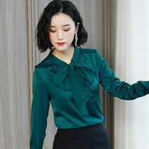 가바바 여성 블라우스 큰 리본이 포인트 실크 오피스룩 블라우스 G27370