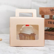 미니케이크 창박스(+받침 11cm) 핑크