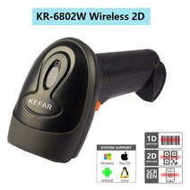 Kefar는 상점/상점을 위한 고성능 유선 2D 바코드 스캐너 자동 감지 QR PDF417 데이터 매트릭스 빠른 리더, 01 6802W 2.4GBlack