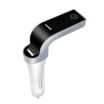 핸즈프리 fm 송신기 라디오 MP3 플레이어 USB 빠른 충전기 FM 키트와 아름다운 디스플레이 자동차 키트, [03] Silver, 03 Silver