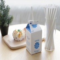 옥수수전분빨대 옥수수 생분해 사탕수수 생분해성 일회용 버블티 굵은 빨대, 일자형 빨대, 화이트 (50개)